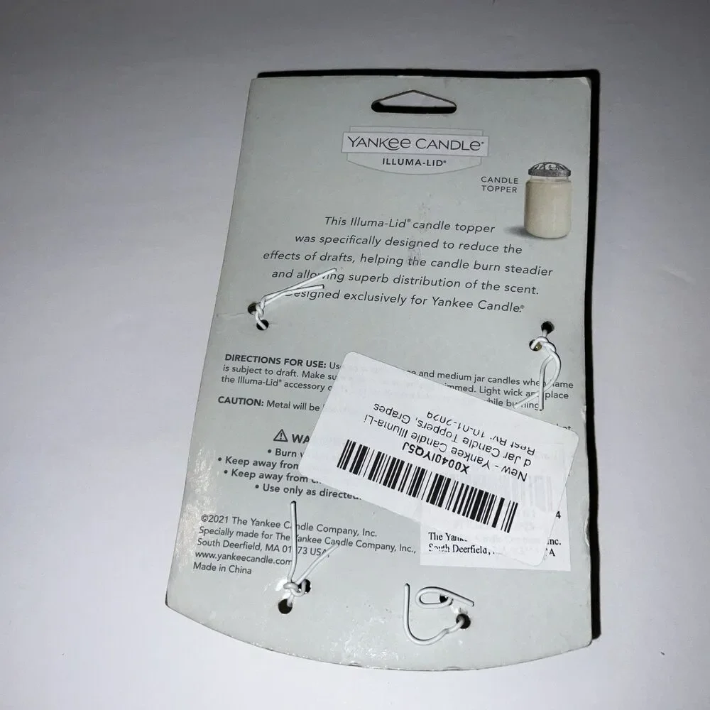 YANKEE CANDLE Illuma Lid Grapes Leaves Vineyard Vines New Wine